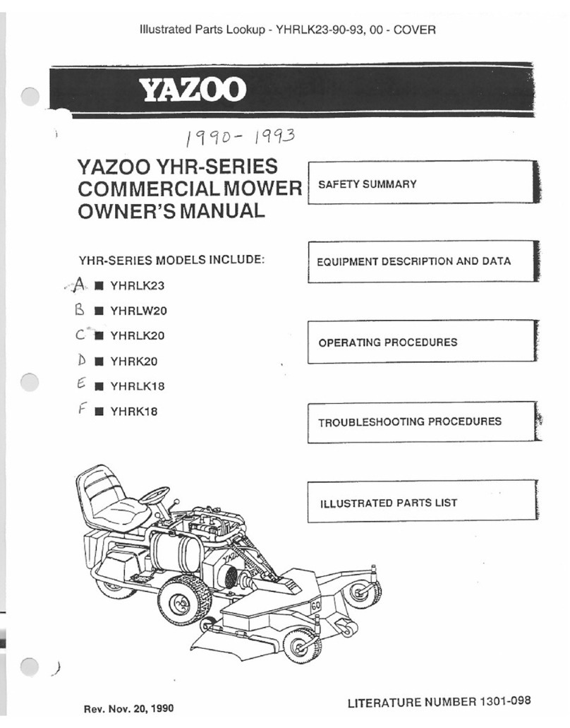Yazoo YHR-SERIES User manual Yazoo YHR-SERIES User manual