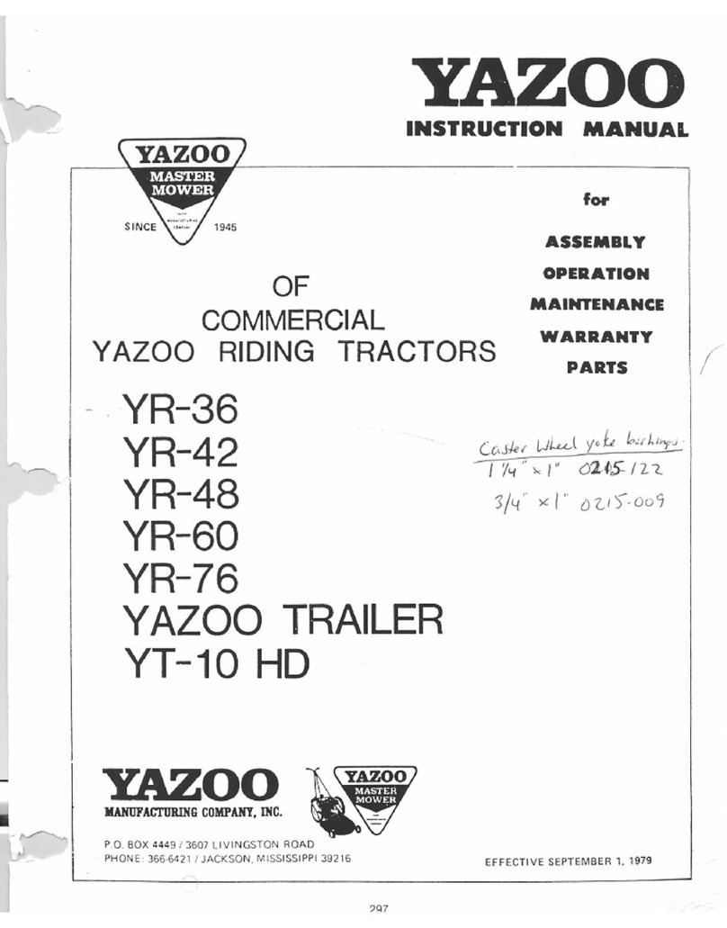 Yazoo YAZOO TRAILER User manual Yazoo YAZOO TRAILER User manual