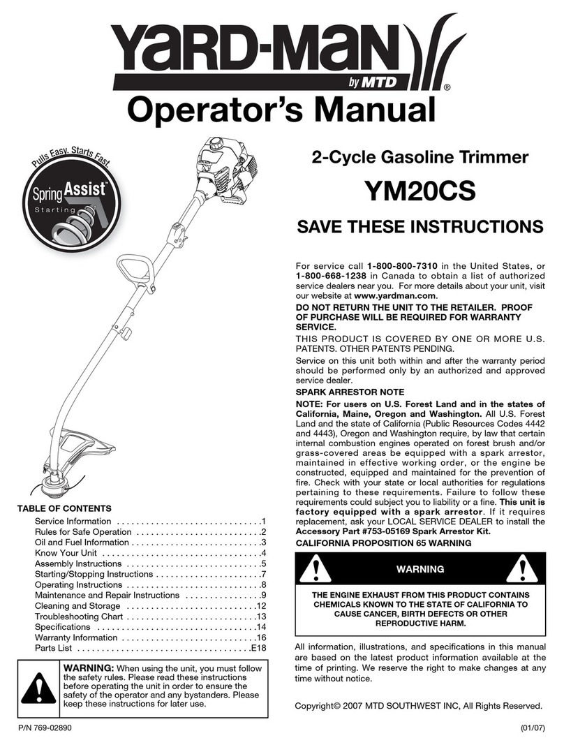 Yard-Man YM20CS User manual