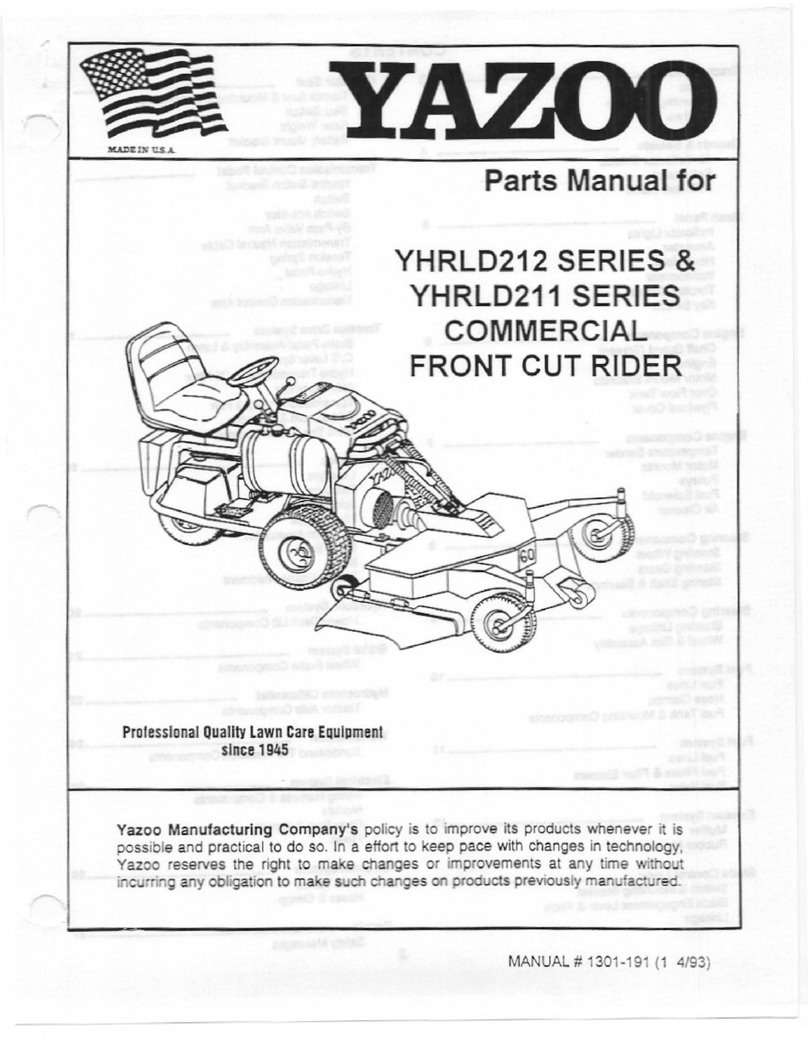 Yazoo Commercial Front Cut Rider YHRLD211 User manual Yazoo Commercial Front Cut Rider YHRLD211 User manual