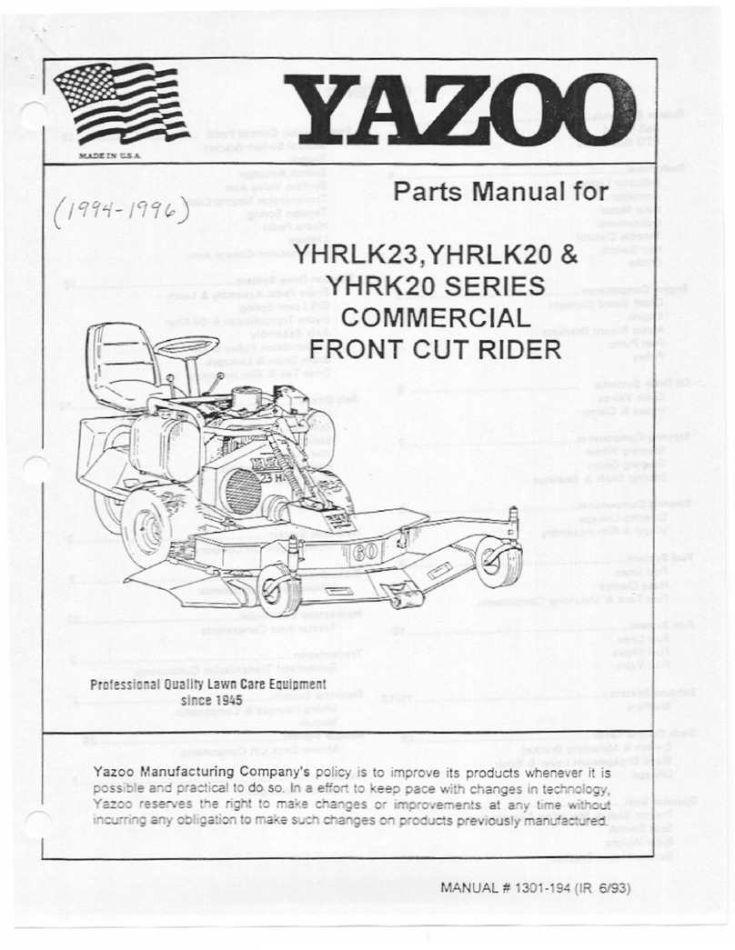 Yazoo Commercial Front Cut Rider YHRK20 User manual Yazoo Commercial Front Cut Rider YHRK20 User manual