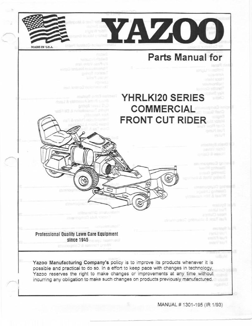 Yazoo Commercial Front Cut Rider YHRLK120 Series User manual Yazoo Commercial Front Cut Rider YHRLK120 Series User manual