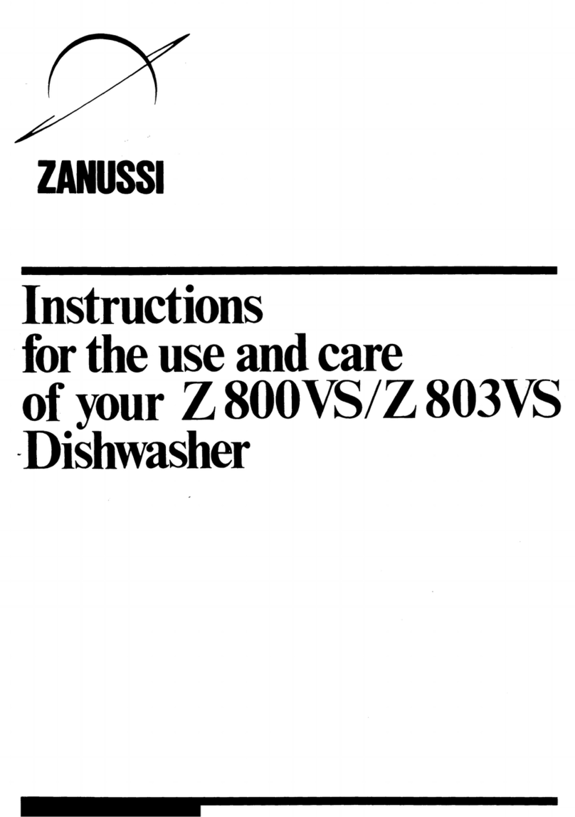 Zanussi Z 800VS Installation instructions