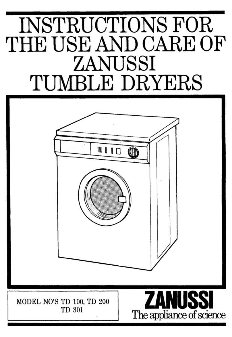 Zanussi TD 100 Instructions for use and care
