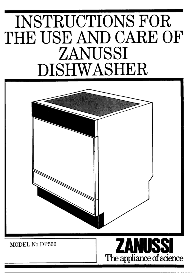 Zanussi DP500 Quick reference guide Zanussi DP500 Quick reference guide