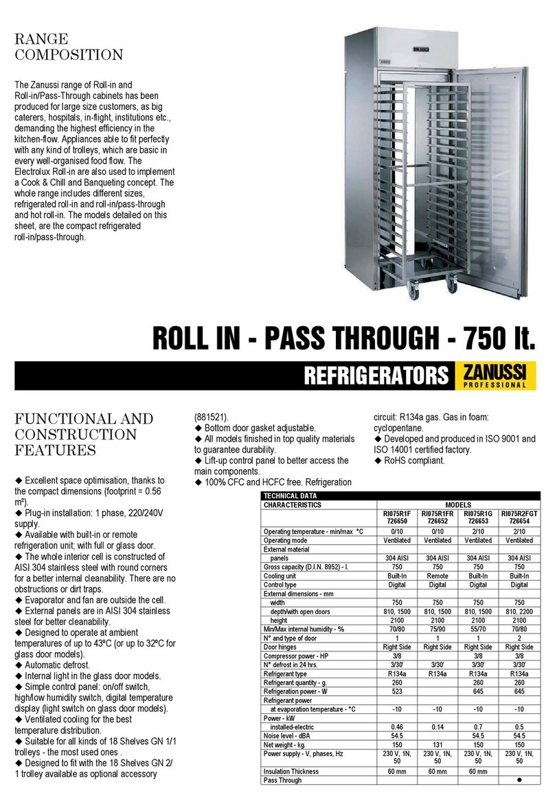 Zanussi Roll In/Pass Through 726650 Specifications