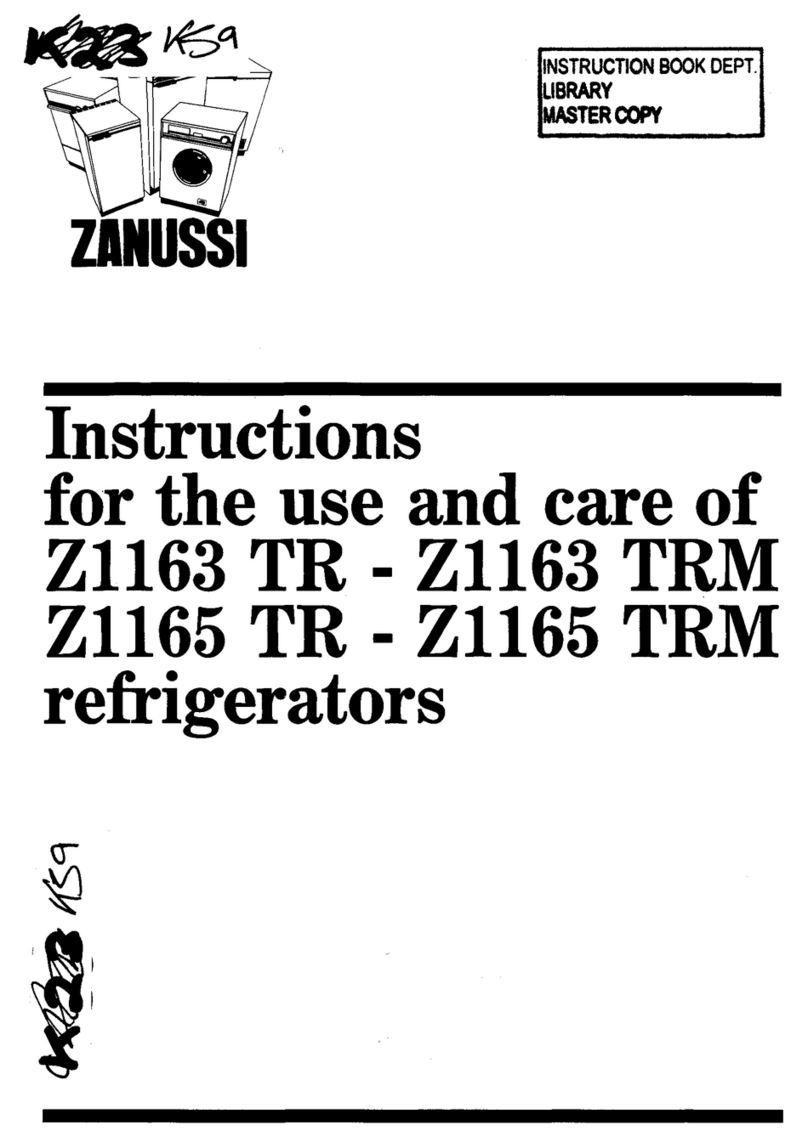 Zanussi Z1163 TR Instructions for the use and care Zanussi Z1163 TR Instructions for the use and care
