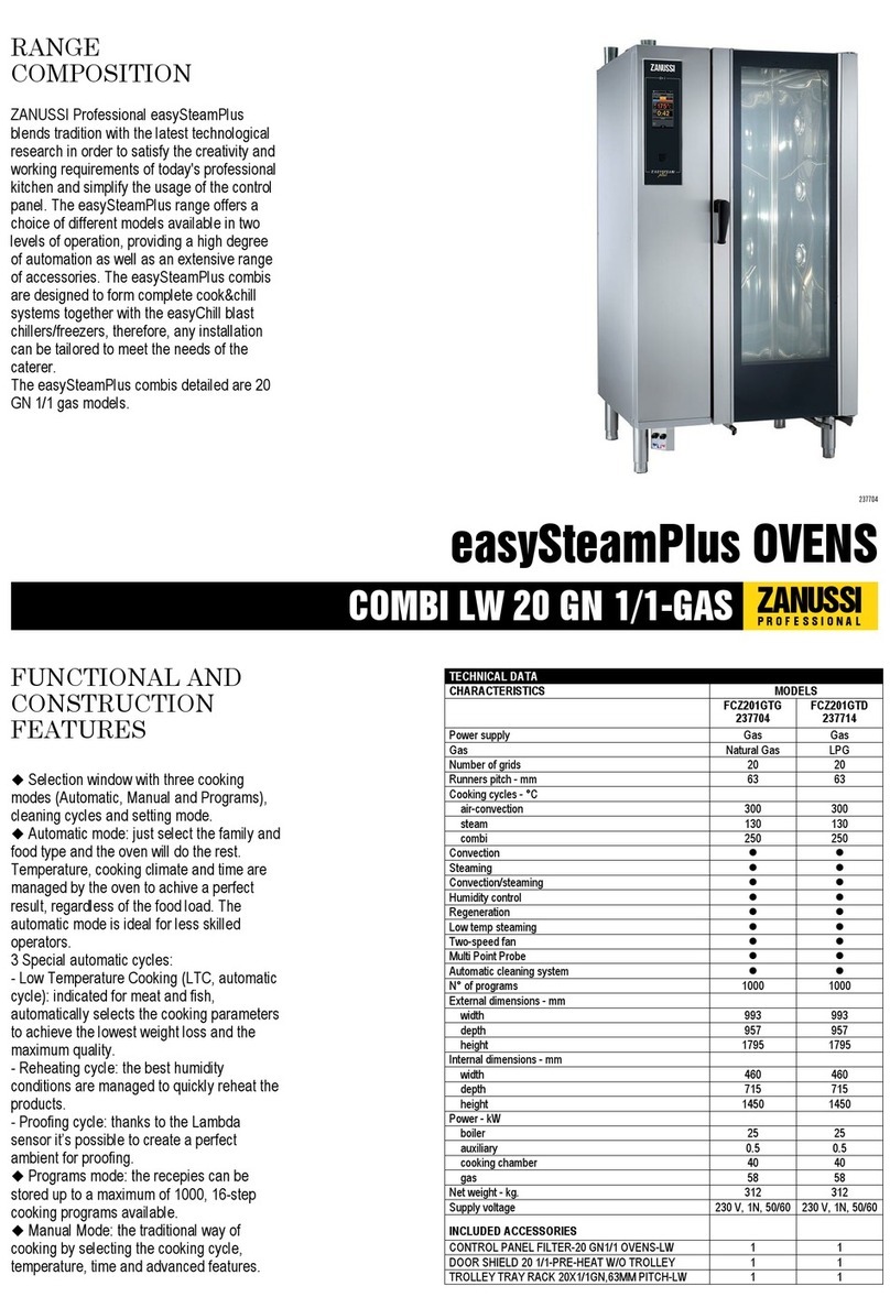 Zanussi easySteamPlus 237504 Specifications
