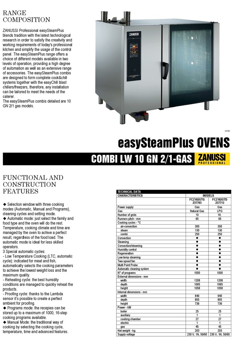Zanussi easySteamPlus 237503 Specifications