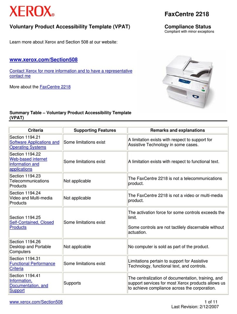 Xerox 2218 - FaxCentre B/W Laser User manual