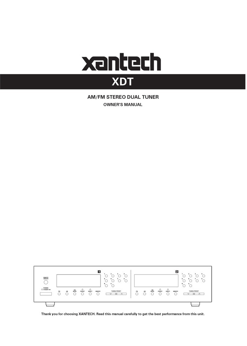Xantech AM/FM Radio Tuner owner's manual