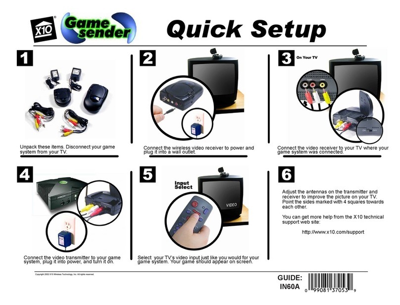 X10 GAME SENDER IN60A Quick setup