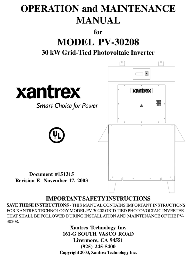 Xantrex PV-30208 Operation and maintenance manual