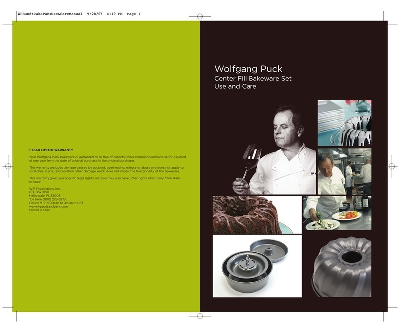 Wolfgang Puck Center Fill Bakeware Set Use and care