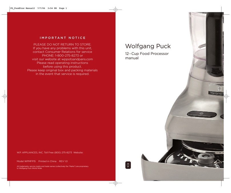 Wolfgang Puck WPMFP15 user manual