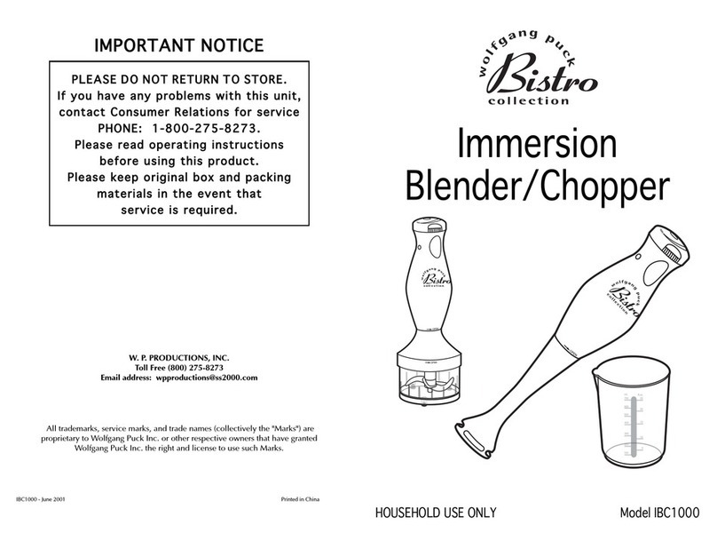 Wolfgang Puck Bistro IBC1000 User manual