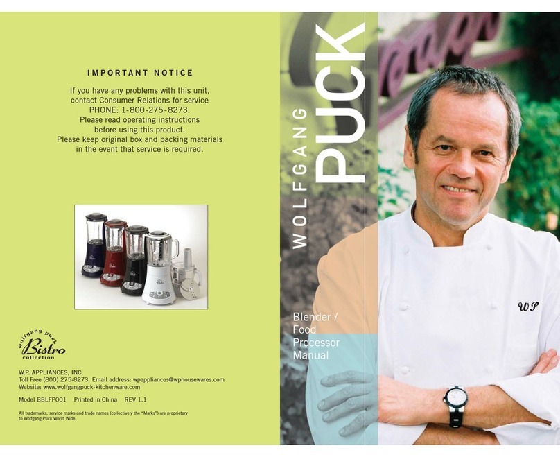 Wolfgang Puck BBLFP001 User manual