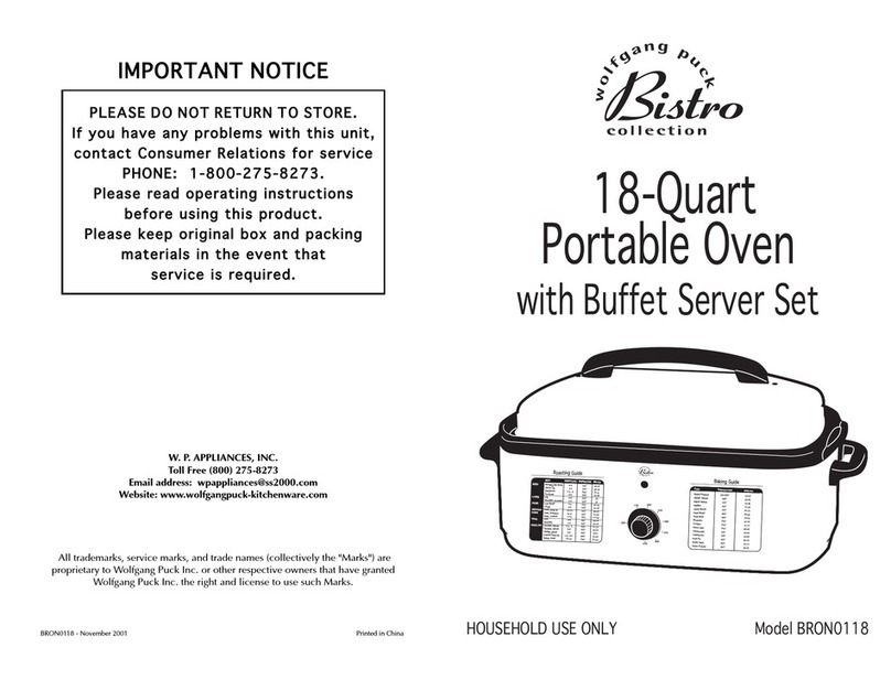 Wolfgang Puck Bistro BRON0118 User manual Wolfgang Puck Bistro BRON0118 User manual