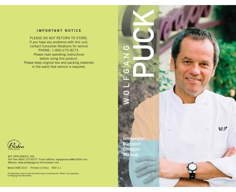 Wolfgang Puck Bistro BIBC1010 User manual