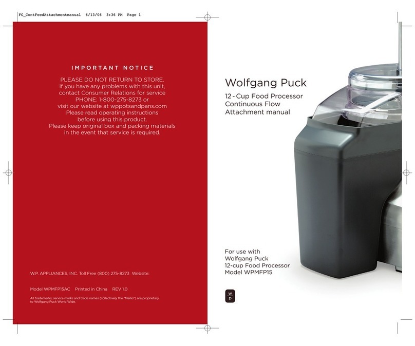 Wolfgang Puck WPMFP15AC User manual Wolfgang Puck WPMFP15AC User manual