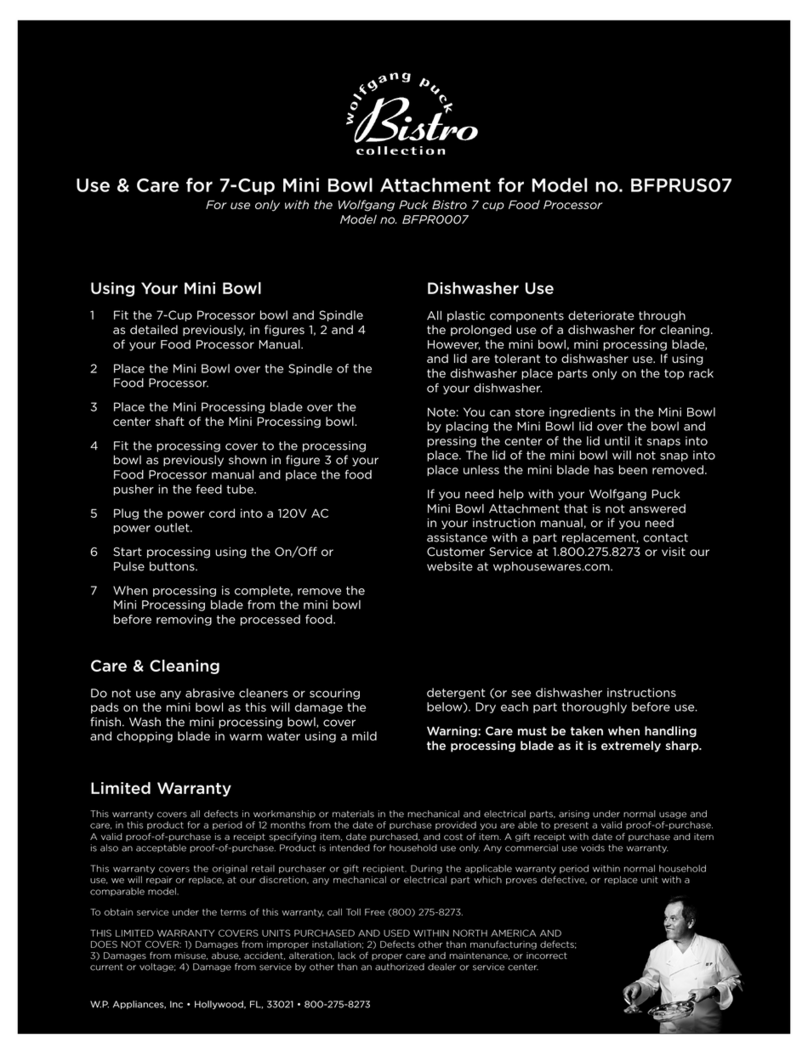 Wolfgang Puck Bistro BFPR0007 use & care