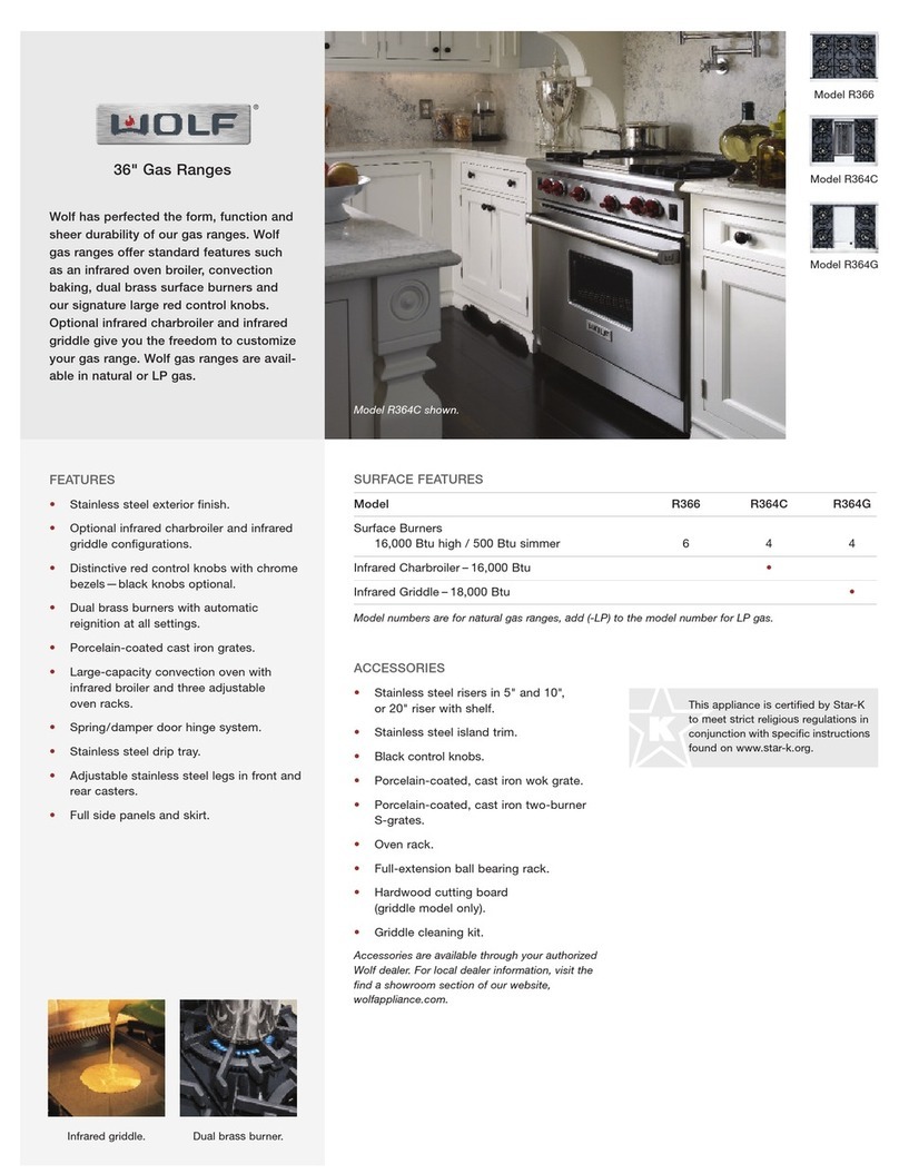 Wolf R364C Specification sheet