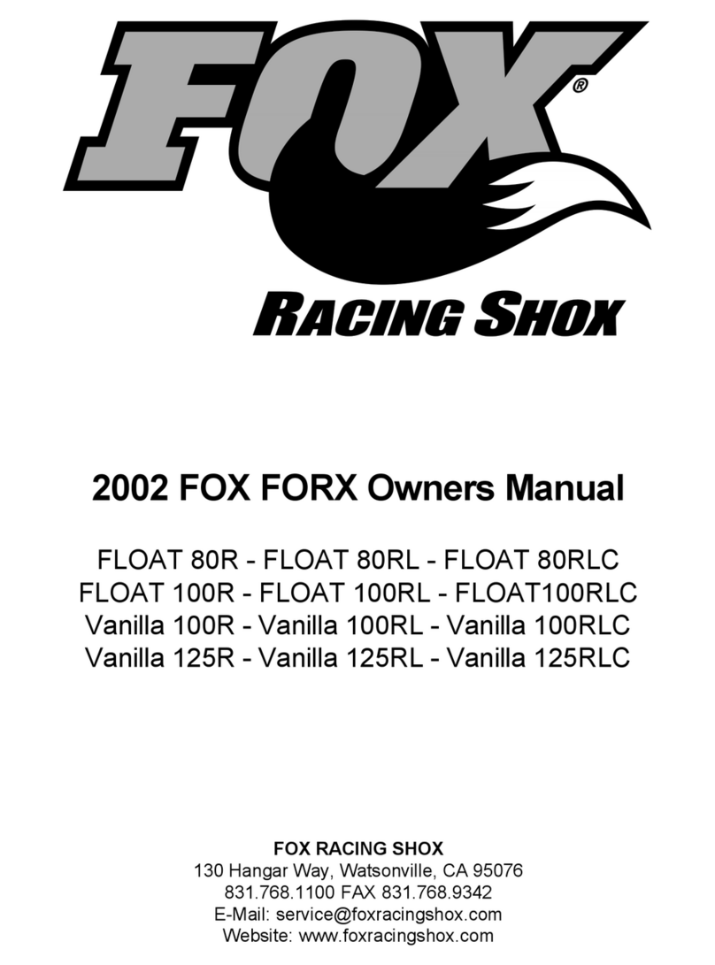 FOX RACING SHOX FLOAT 80R owner's manual