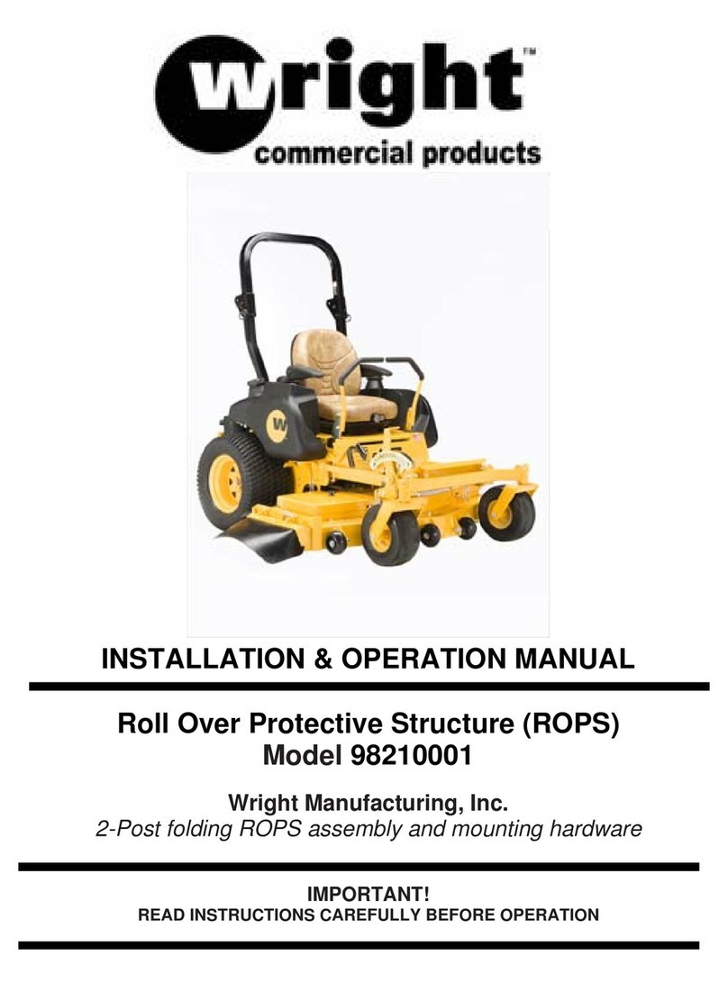 Wright Manufacturing Roll Over Protective Structure 98210001 Installation and operation manual Wright Manufacturing Roll Over Protective Structure 98210001 Installation and operation manual