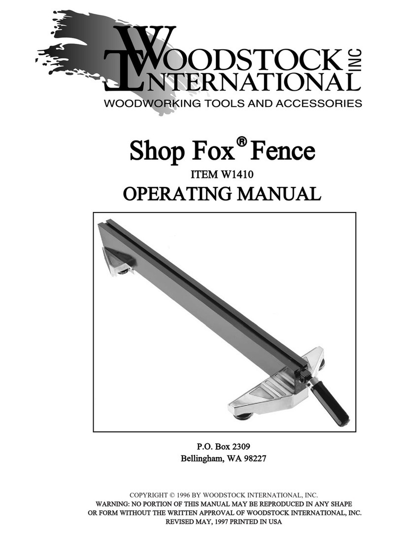 Woodstock Shop Fox Fence W1410 operating manual