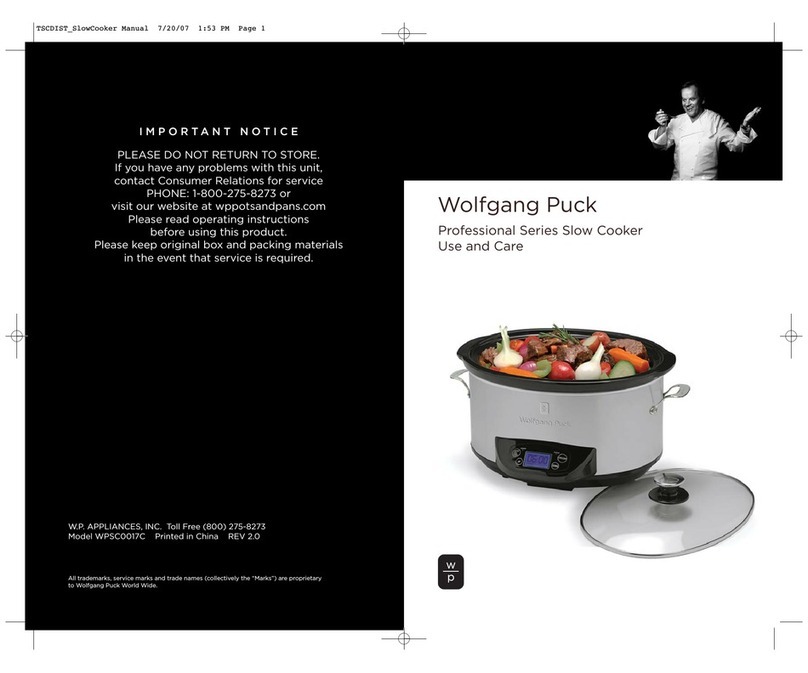Wolfgang Puck WPSC0017C Use and care