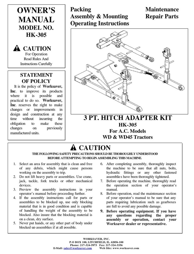 Worksaver HK-305 Assembly & Mounting Operating Instructions