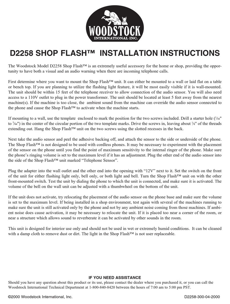 Woodstock SHOP FLASH D2258 installation instructions Woodstock SHOP FLASH D2258 installation instructions