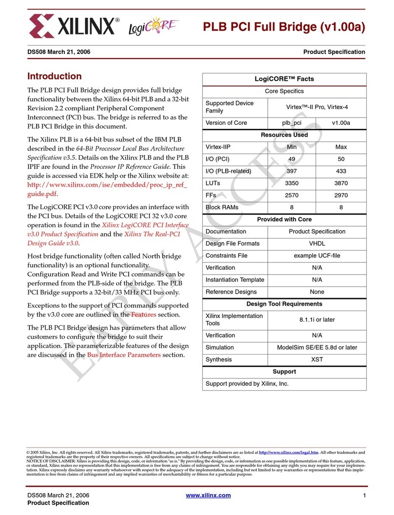 Xilinx LogiCore PLB PCI Full Bridge User manual