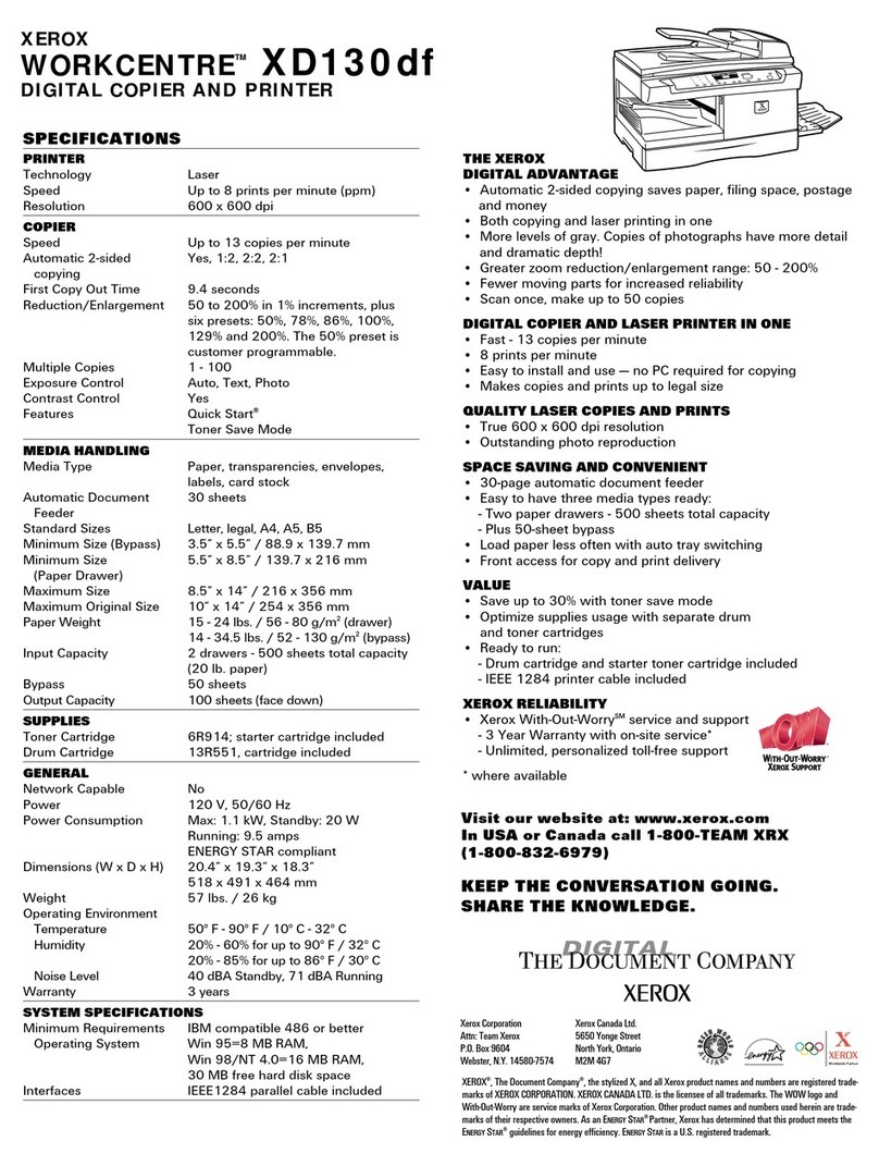 Xerox WorkCentre XD130DF User manual