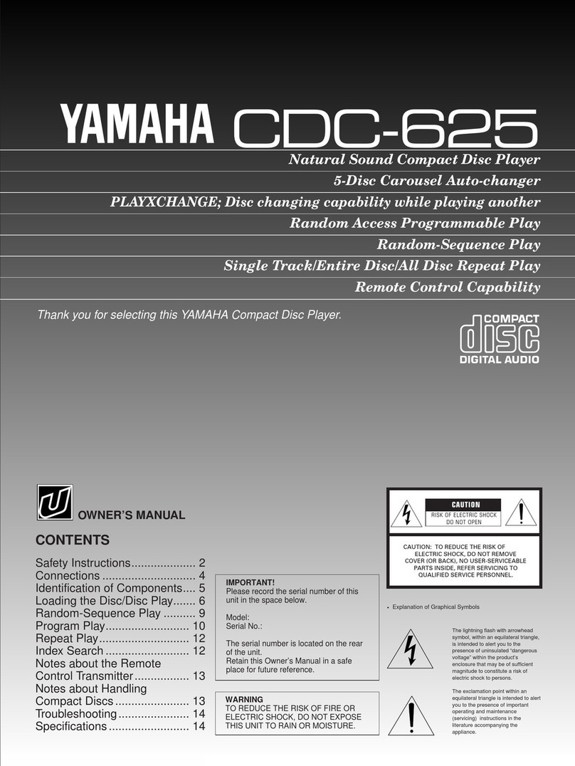 Yamaha CDC-625 User manual Yamaha CDC-625 User manual