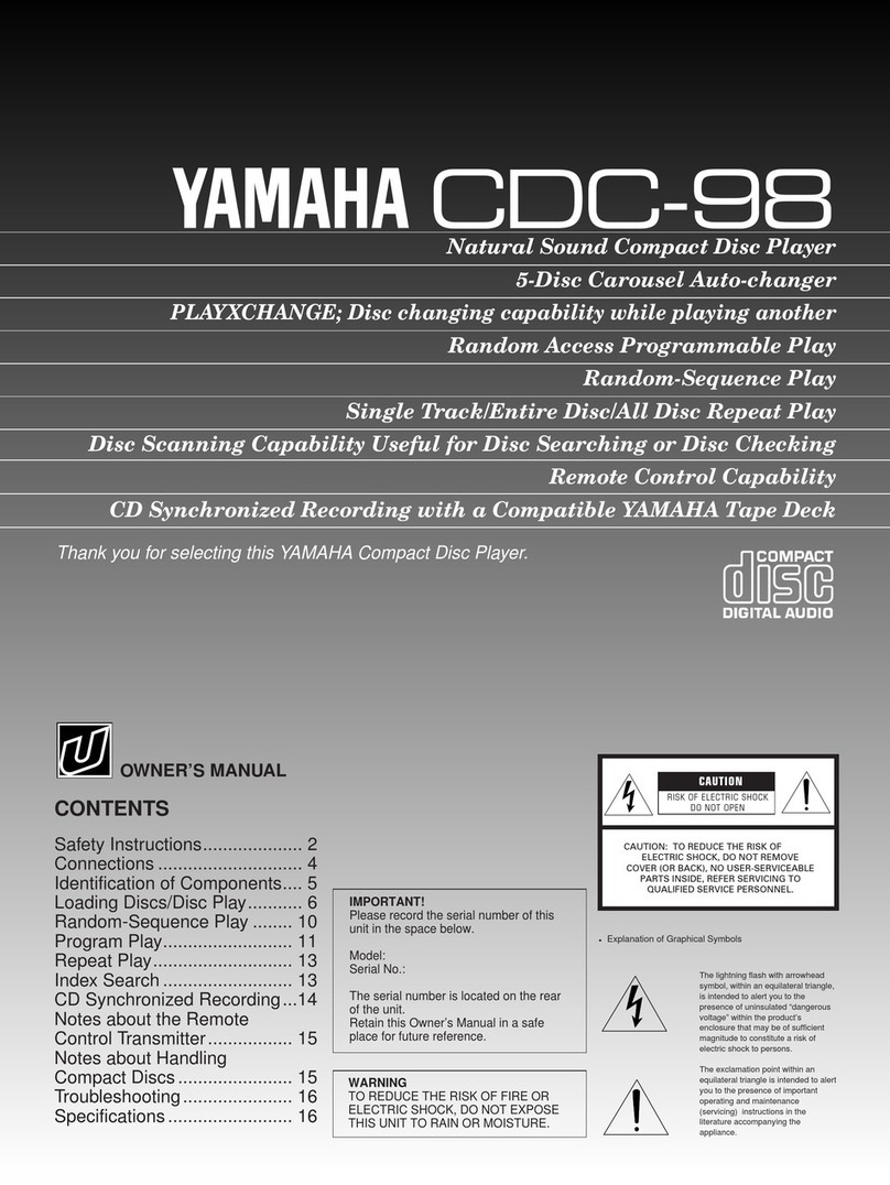 Yamaha CDC-98 User manual Yamaha CDC-98 User manual