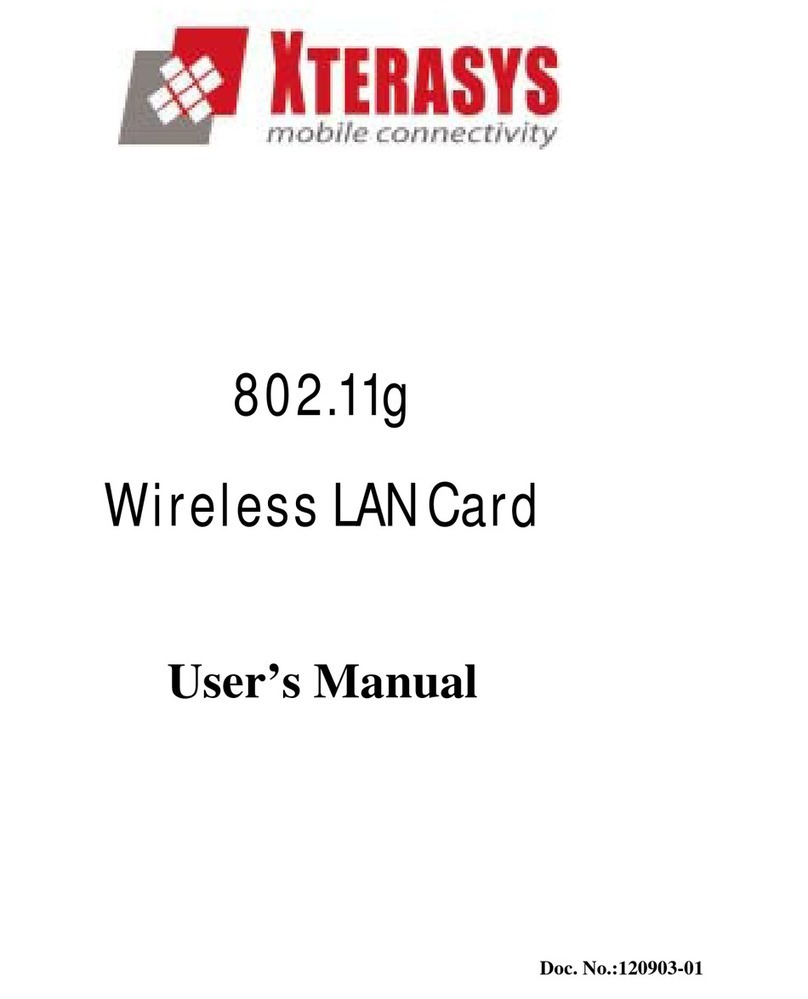Xterasys Wireless LAN Card user manual