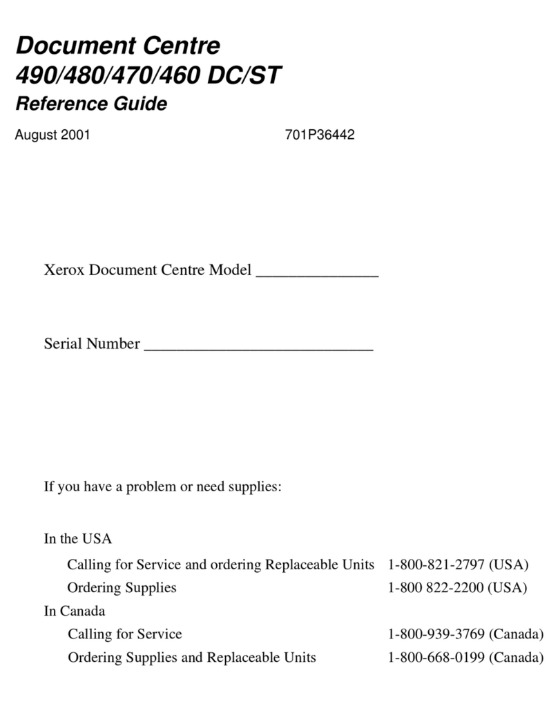 Xerox 460 User manual