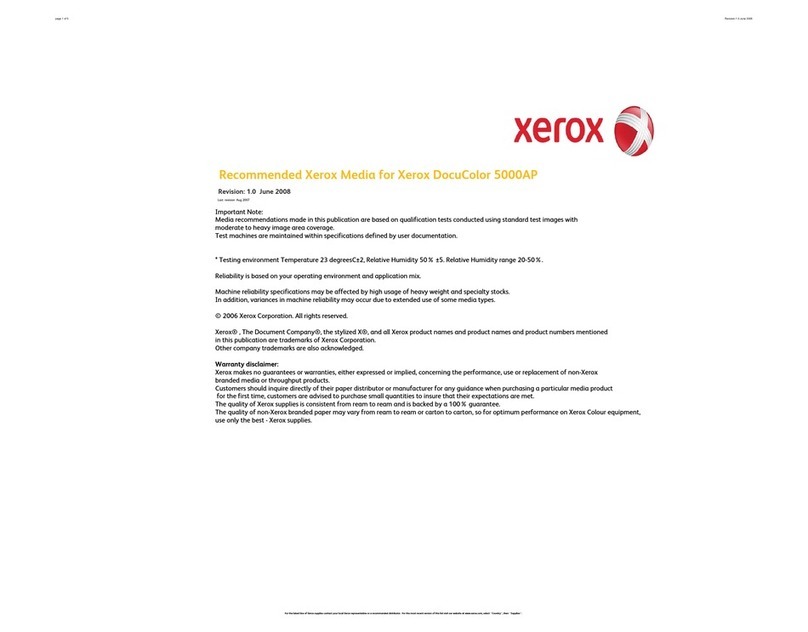 Xerox DocuColor 5000AP User manual Xerox DocuColor 5000AP User manual