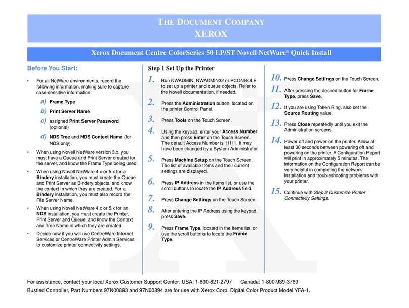 Xerox Document Centre ColorSeries 50 LP Instructions for use