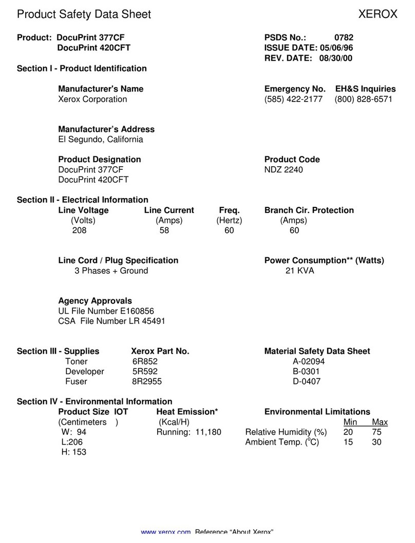 Xerox DocuPrint 377CF Instruction Manual