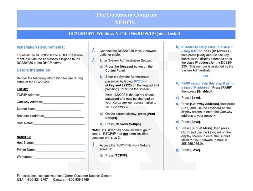 Xerox Document Centre 230ST Instructions for use