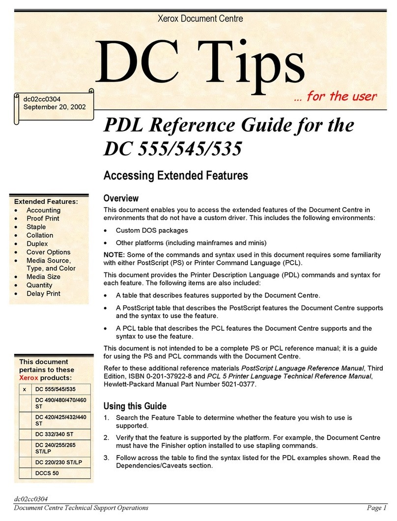 Xerox Document Centre DC 535 User manual