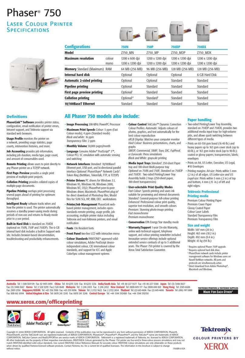 Xerox Phaser 750P User manual