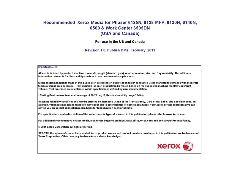 Xerox 6125N - Phaser Color Laser Printer User manual Xerox 6125N - Phaser Color Laser Printer User manual