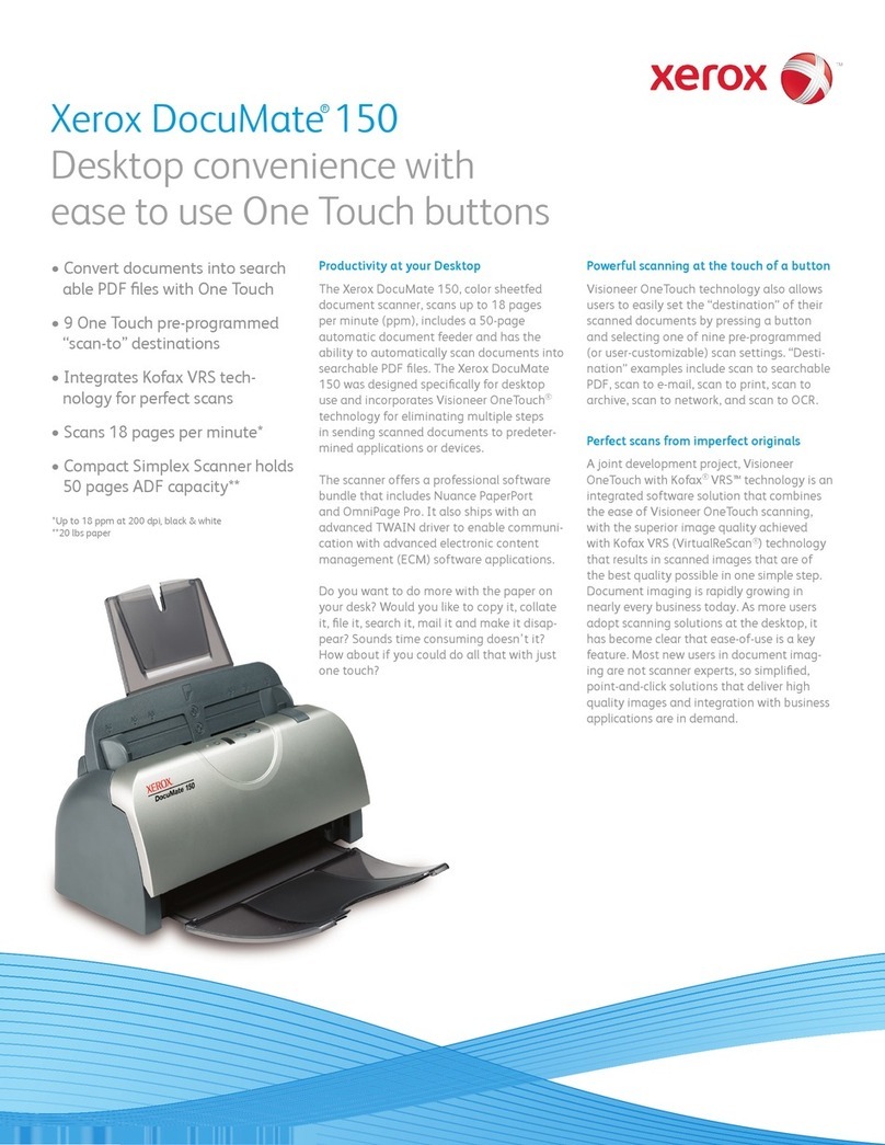Xerox DocuMate 150 User manual Xerox DocuMate 150 User manual