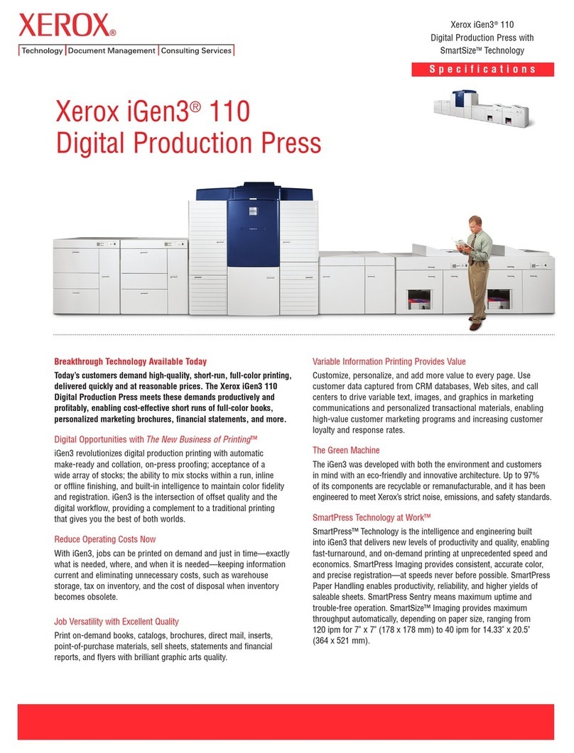 Xerox iGen3 110 Specification sheet