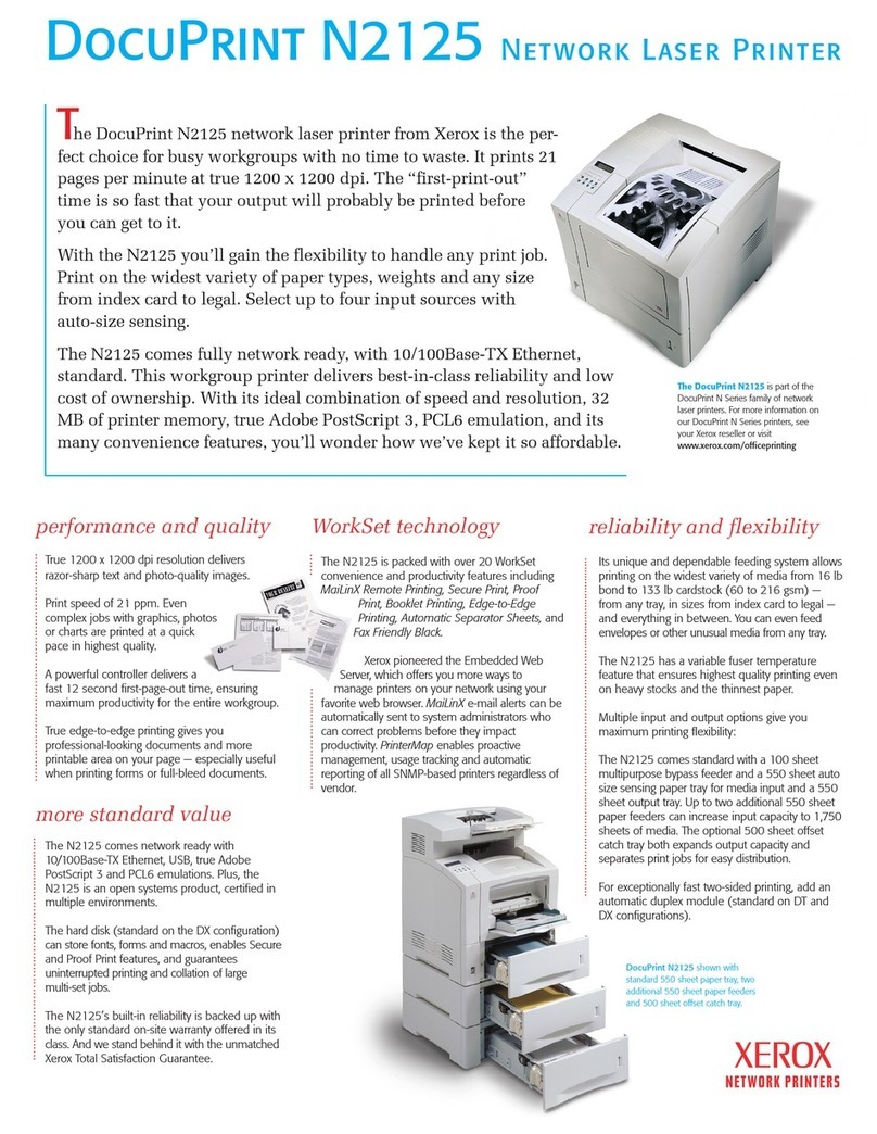 Xerox DocuPrint N2125 User manual Xerox DocuPrint N2125 User manual
