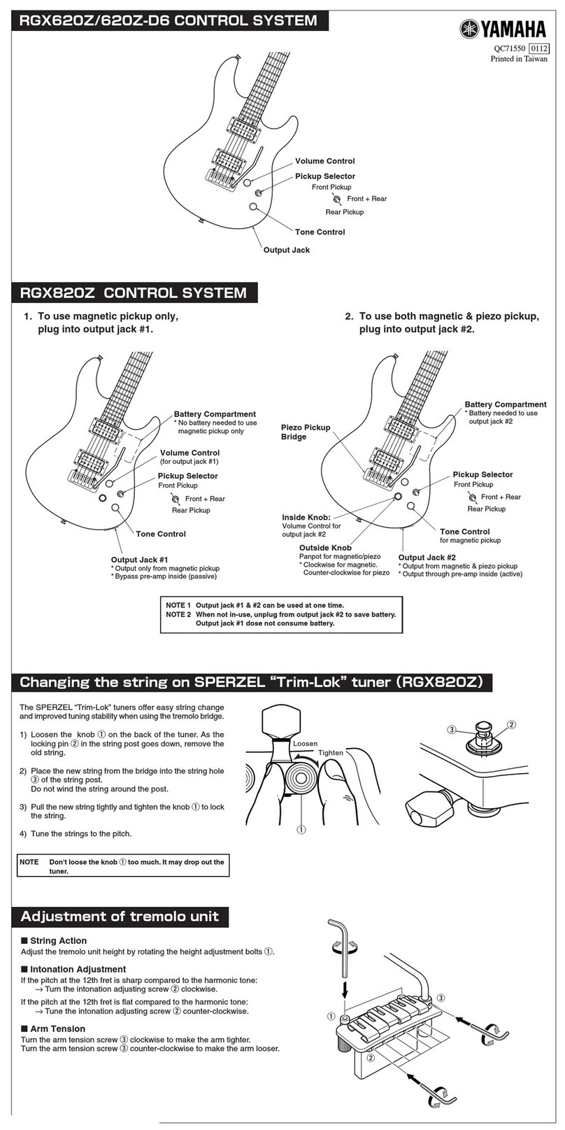 Yamaha RGX620Z Guide