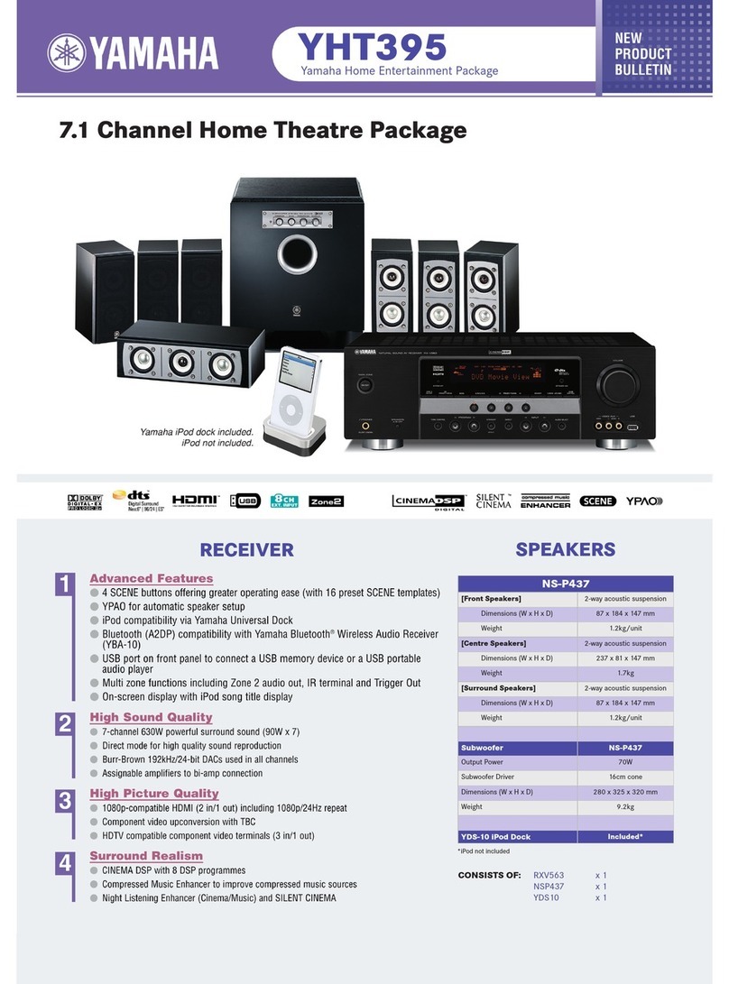 Yamaha YHT395 User manual